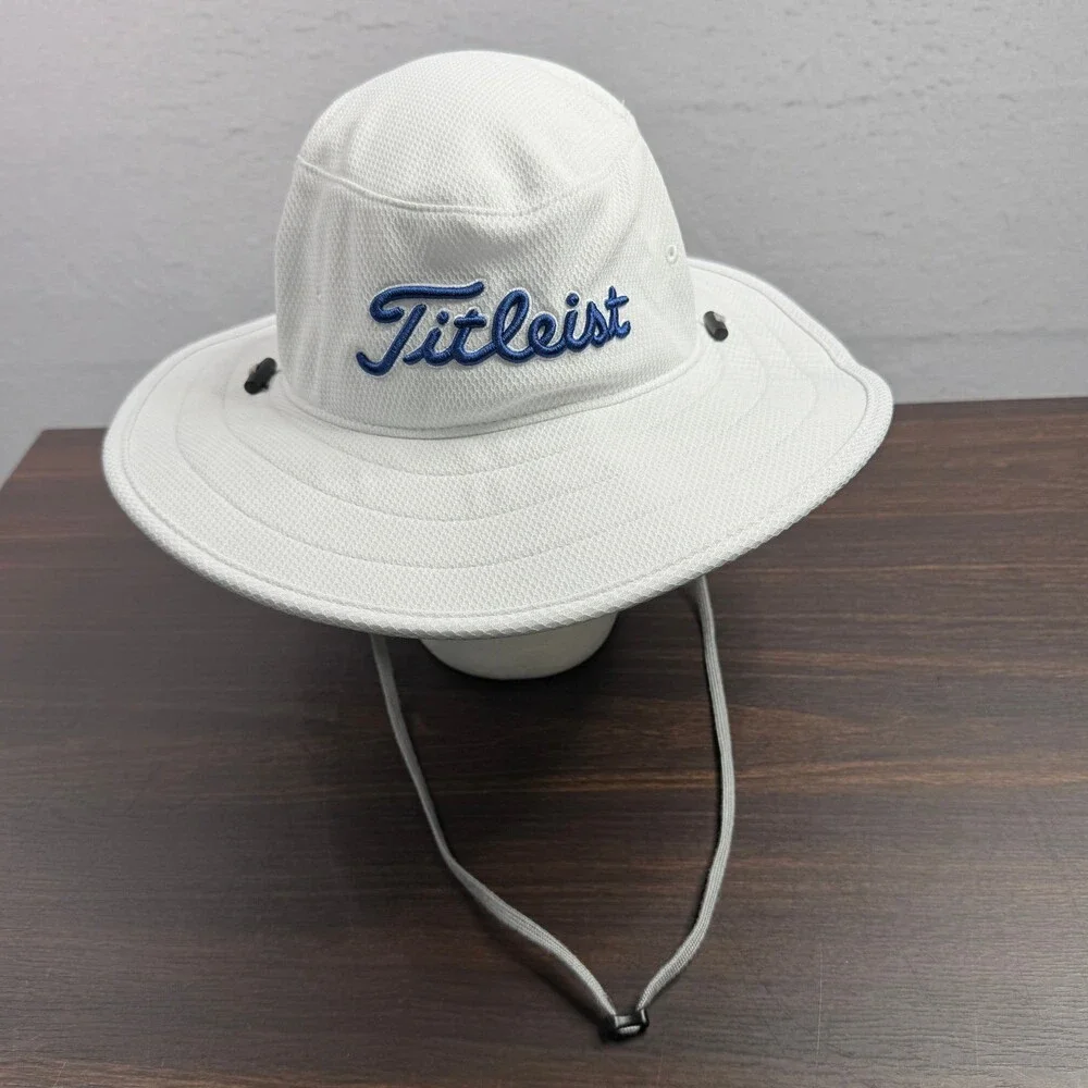 Titleist Hat Unisex OSFM White Tour Aussie Bucket Golf Sun Cap Pro V1 FJ